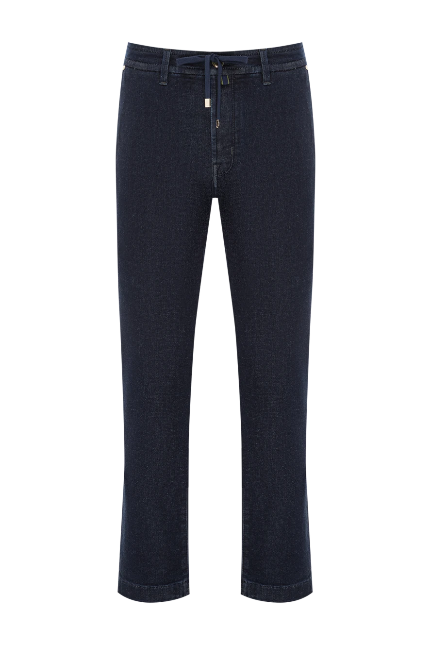 Jacob Cohen джинсы мужские тёмно-синие с поясом на шнурке и классическим кроем 190193 - фото 1