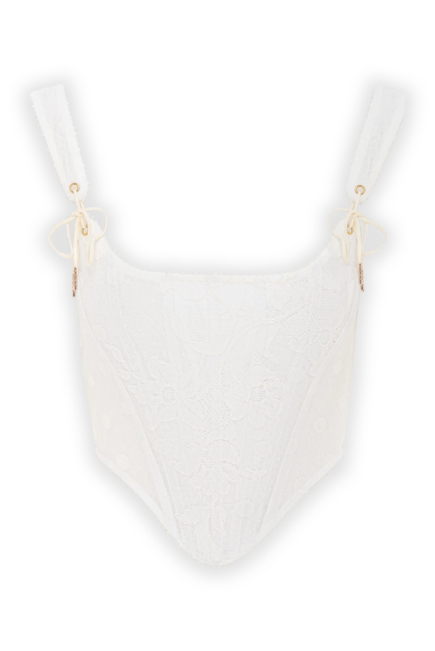 Fleur de Paris белый кружевной корсет с цветочным узором на молнии
190205 - фото 1