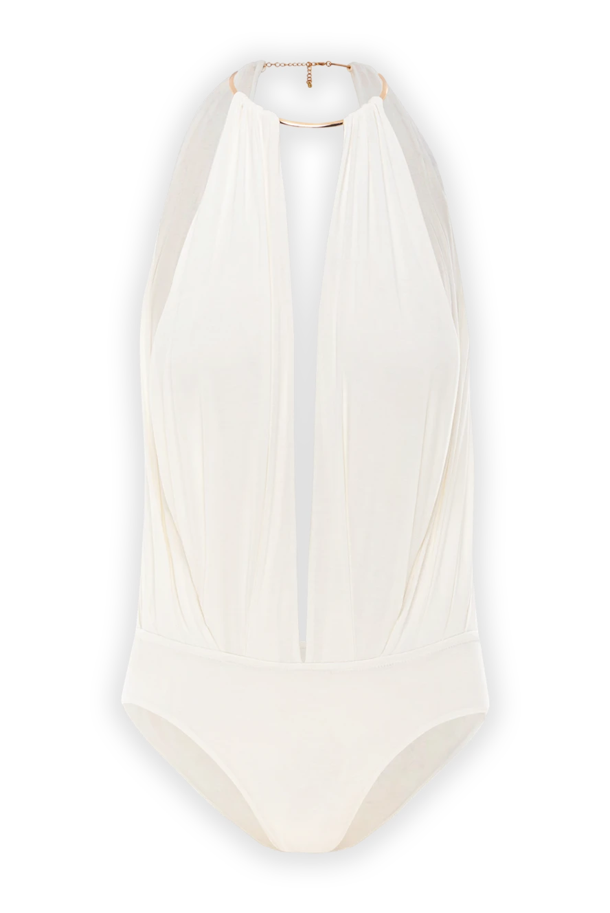 Fleur de Paris артқы жағы ашық ақ вискозадан жасалған костюм 190208 - фото 1