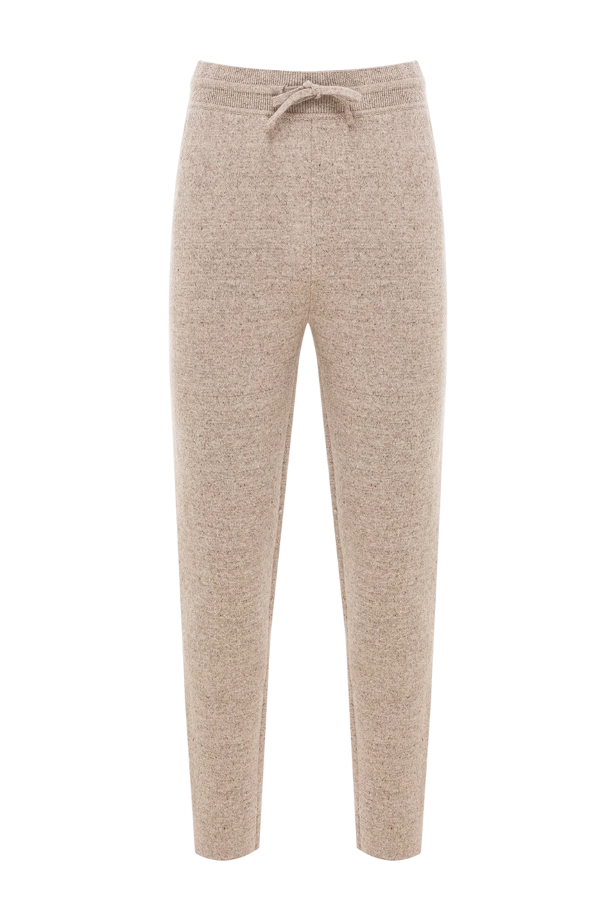 Loro Piana бежевые спортивные брюки из смеси льна и кашемира на кулиске 190224 - фото 1