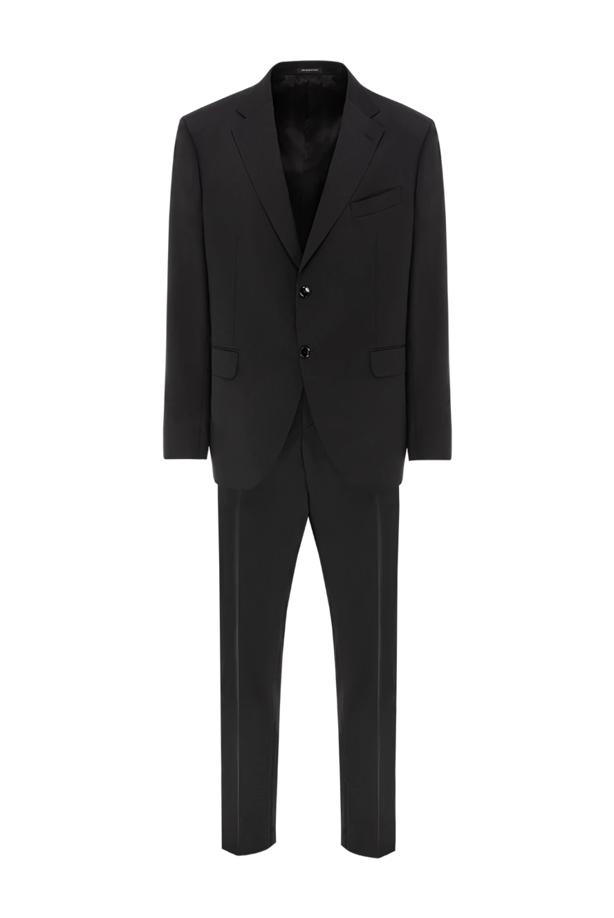 Sartoria Latorre қара жүннен жасалған костюм, түзу шалбар және екі түймелі күрте 190239 - фото 1