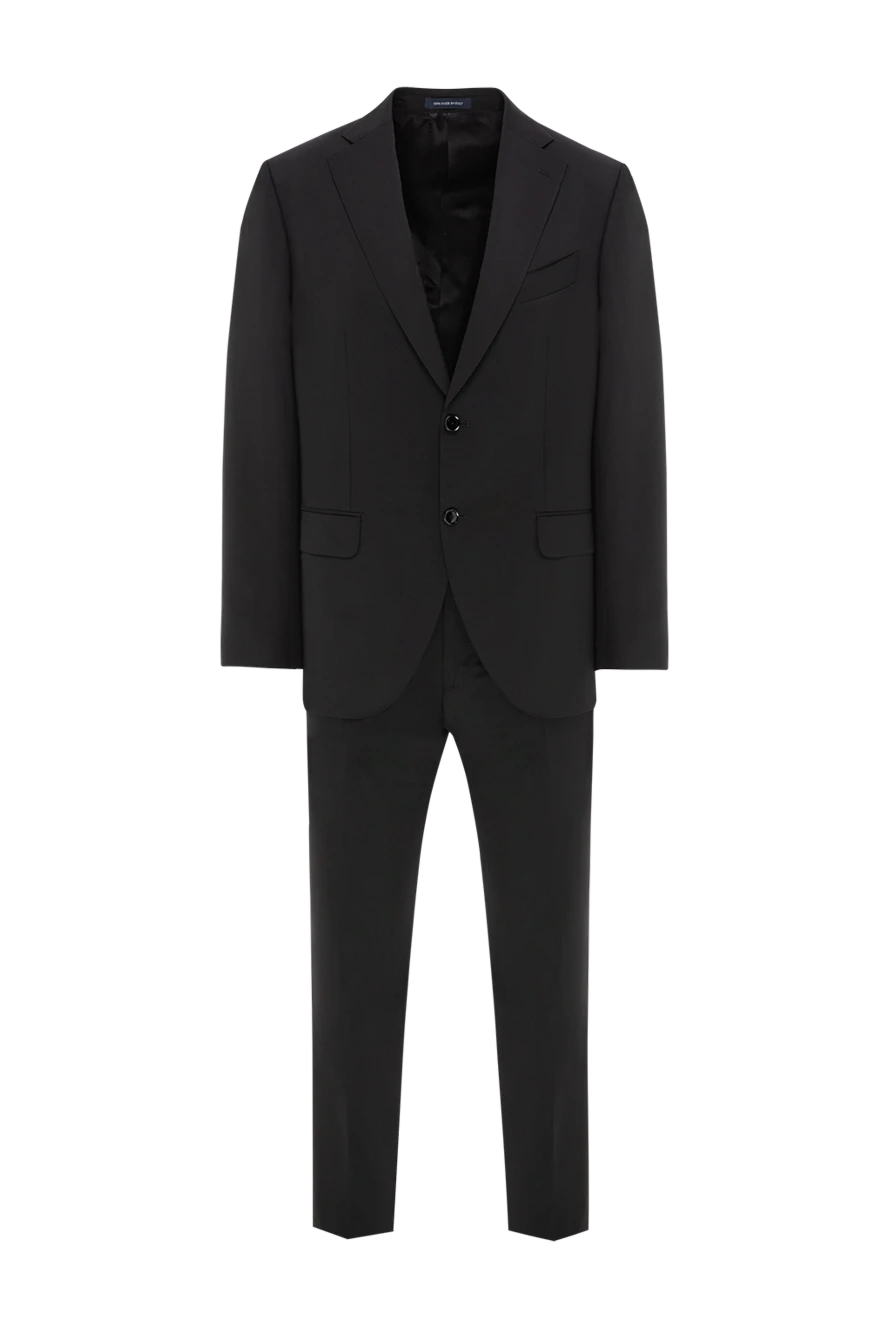 Sartoria Latorre костюм мужской шерстяной черный однобортный классический 190246 - фото 1
