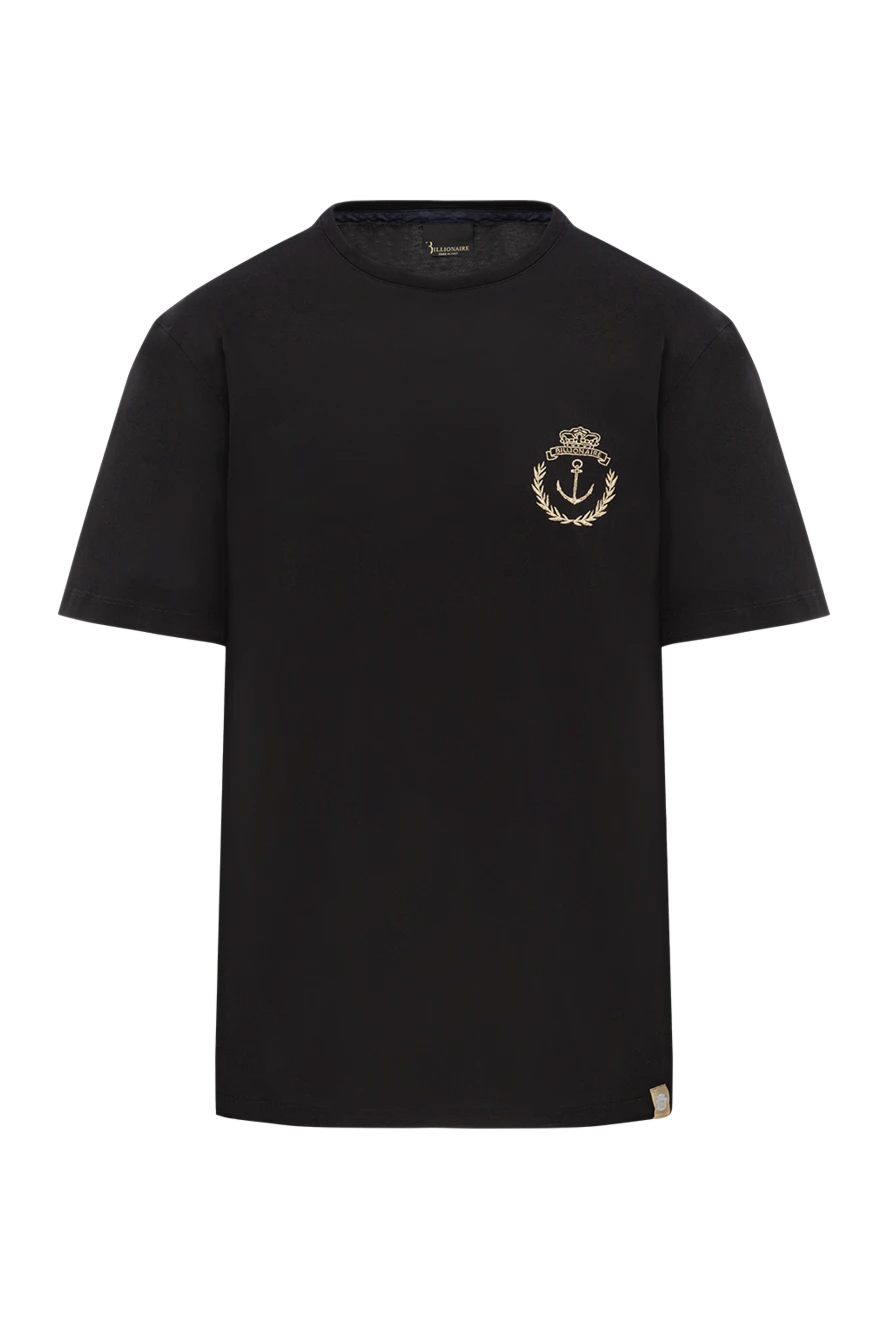 Billionaire black cotton t-shirt with gold embroidered coat of arms
190325 - photo 1