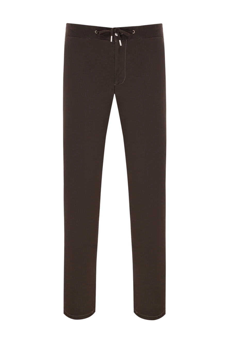 Cesare di Napoli классикалық кесіндісі бар қоңыр ерлер шалбары 190333 - фото 1