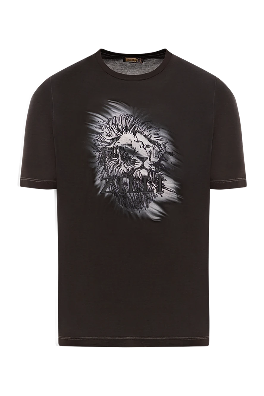 Zilli men's cotton black t-shirt with dynamic lion print
190339 - photo 1
