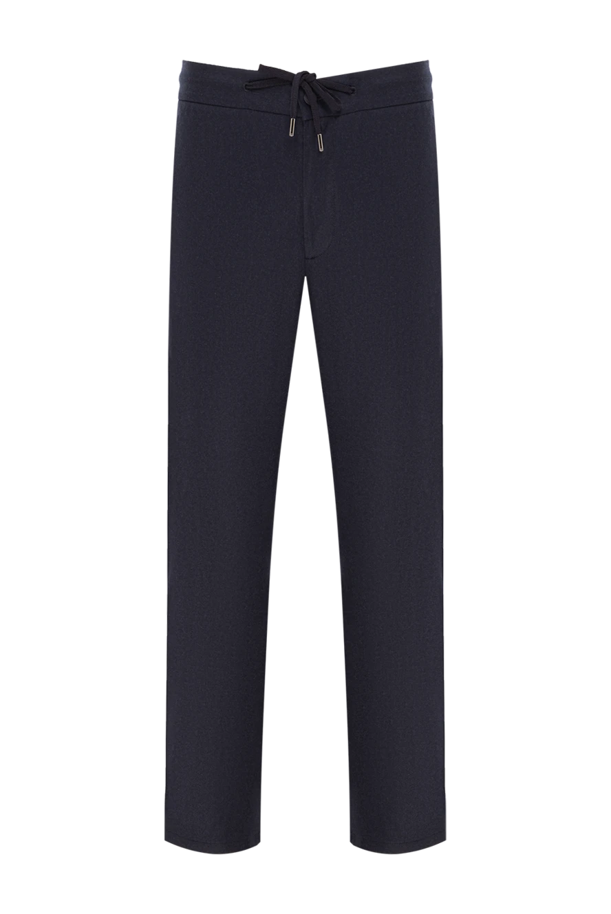 Cesare di Napoli ерлерге арналған қара-көк түсті жүн және кашемир шалбары, белдік бауы бар
190349 - фото 1