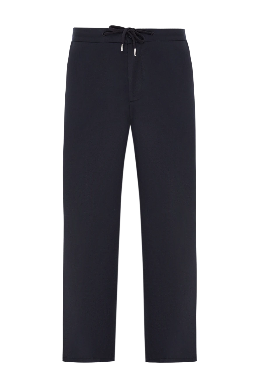 Cesare di Napoli ерлерге арналған қара көк шалбар, белдік баумен және қысқа силуэтпен 190357 - фото 1