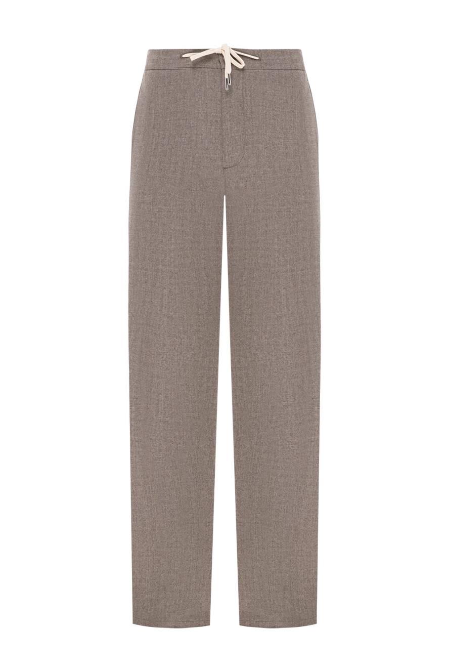 Cesare di Napoli men's grey-beige wool trousers with drawstring waistband
190361 - photo 1