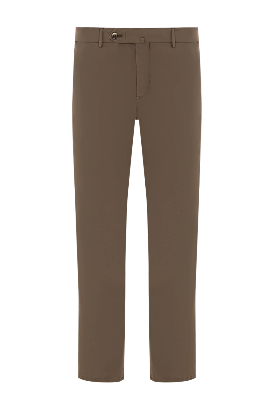 PT01 (Pantaloni Torino) мужские брюки прямого кроя коричневого цвета с застежкой на молнию 190365 - фото 1