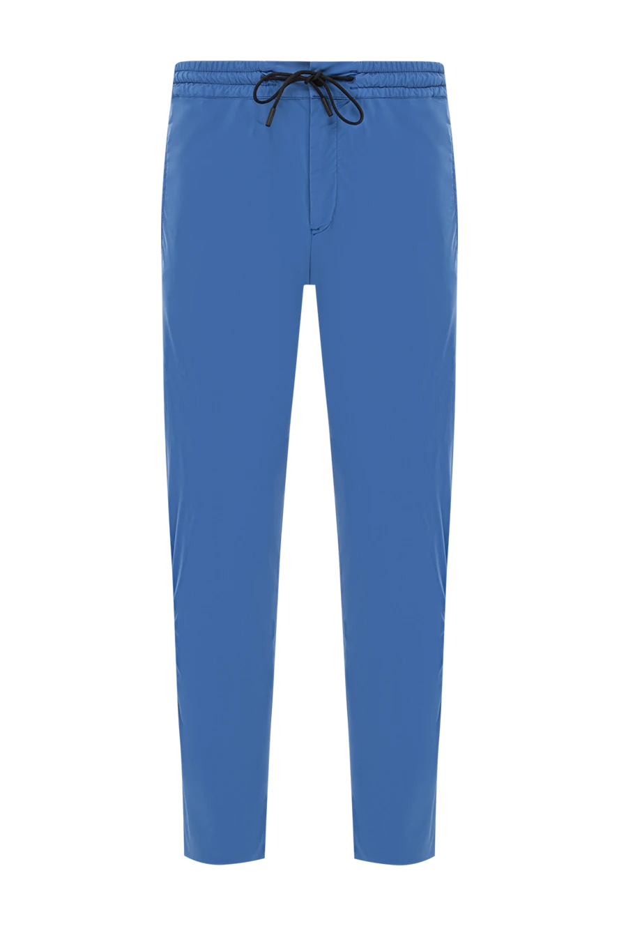 PT01 (Pantaloni Torino) брюки мужские голубые из лёгкой ткани с утяжкой на талии 190367 - фото 1