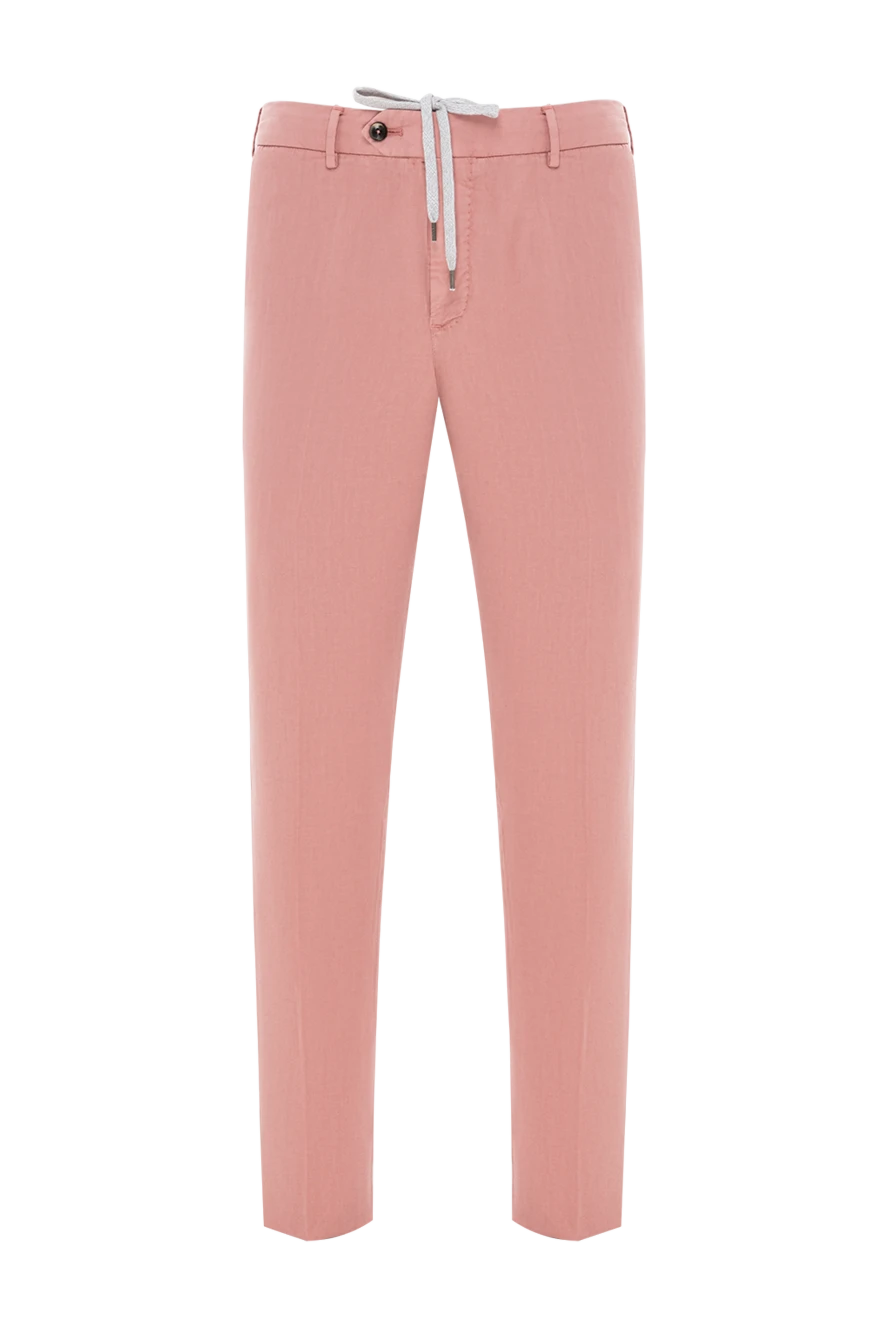 PT01 (Pantaloni Torino) men's pink trousers with belt loops and drawstring 190382 - photo 1