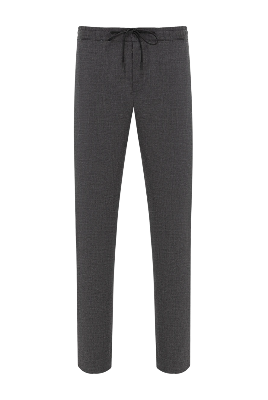 PT01 (Pantaloni Torino) men's dark gray trousers made of textured fabric with a drawstring waistband 190383 - photo 1