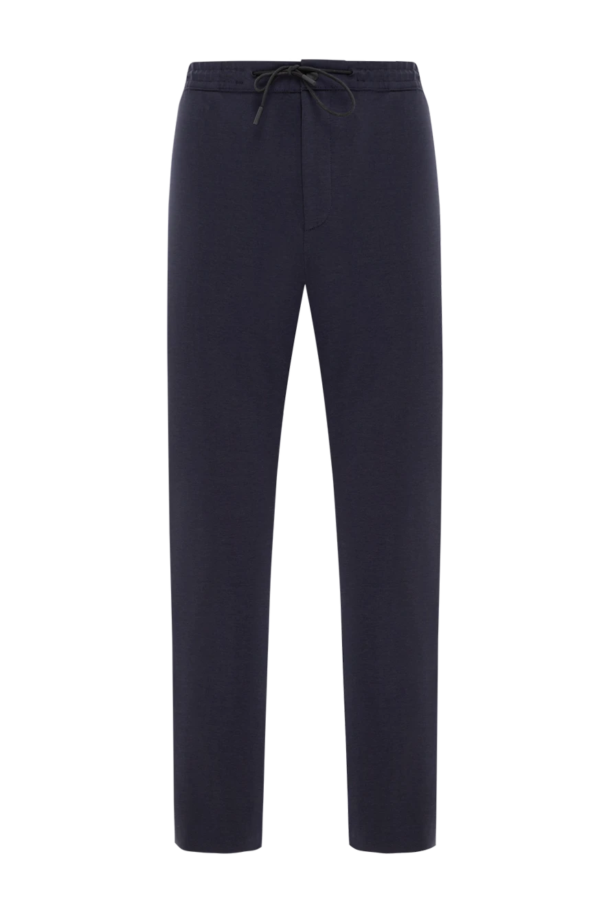 PT01 (Pantaloni Torino) брюки мужские однотонные navy комфортного кроя со шнурком 190384 - фото 1
