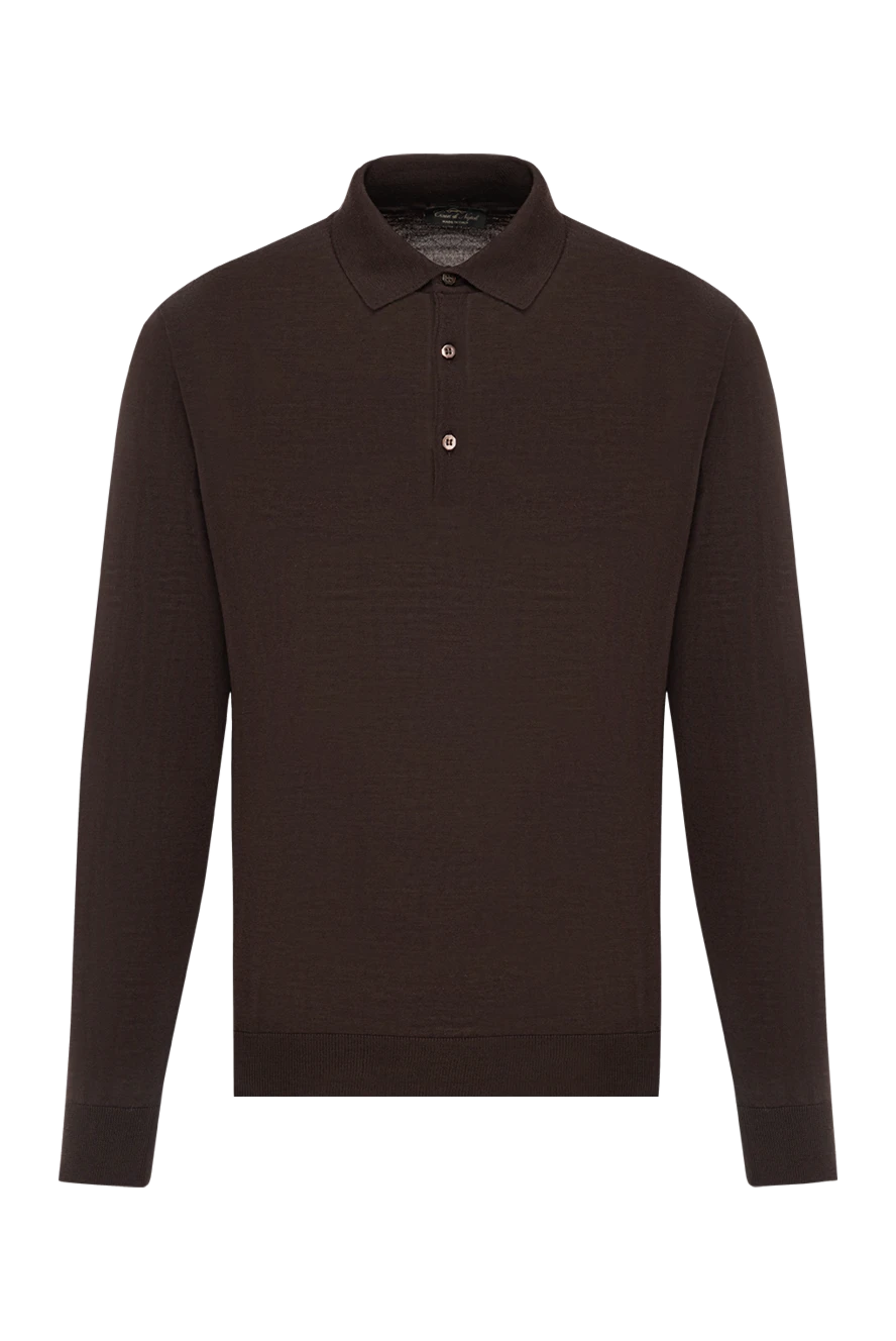 Cesare di Napoli поло из шерсти коричневого цвета с длинным рукавом 190389 - фото 1
