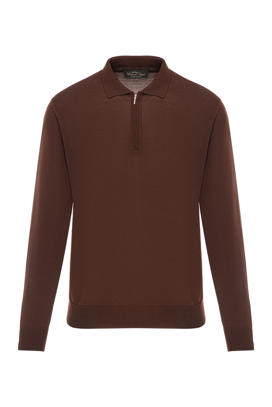 Cesare di Napoli каштан жүнінен жасалған ұзын жеңі бар поло жейде 190402 - фото 1