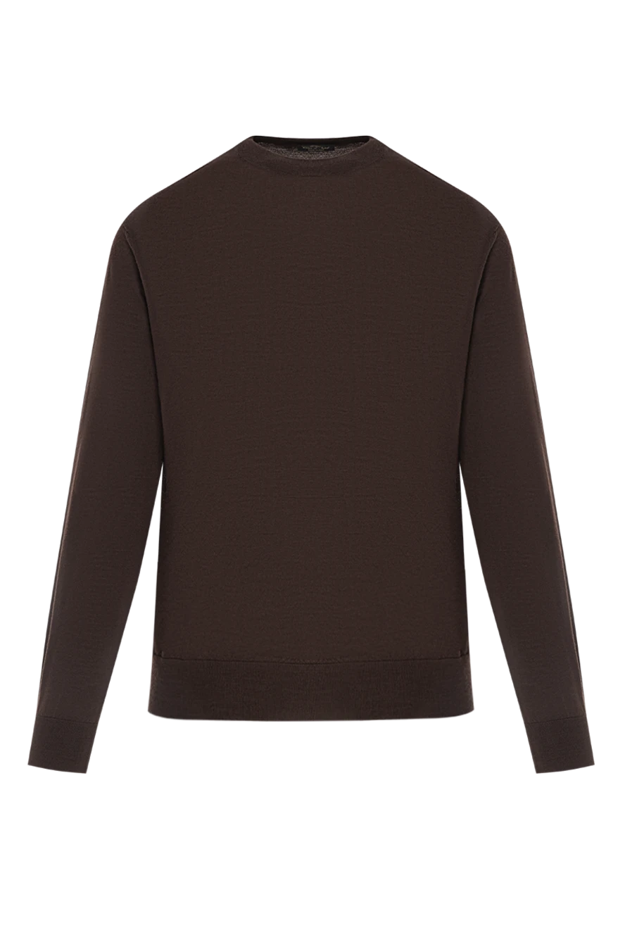 Cesare di Napoli men's jumper made of natural wool dark brown 190421 - photo 1