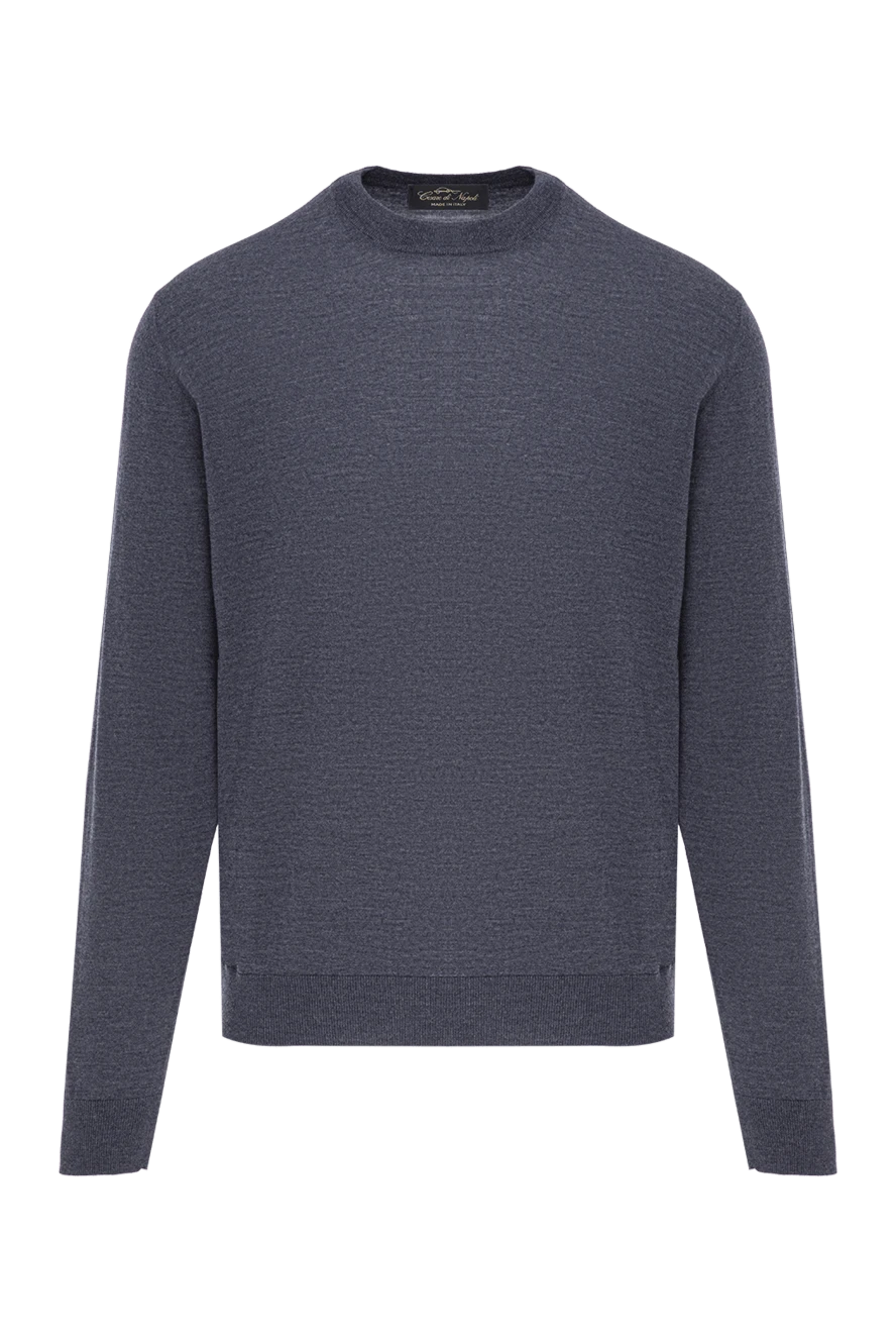 Cesare di Napoli лёгкий шерстяной джемпер в благородном синем оттенке 190435 - фото 1