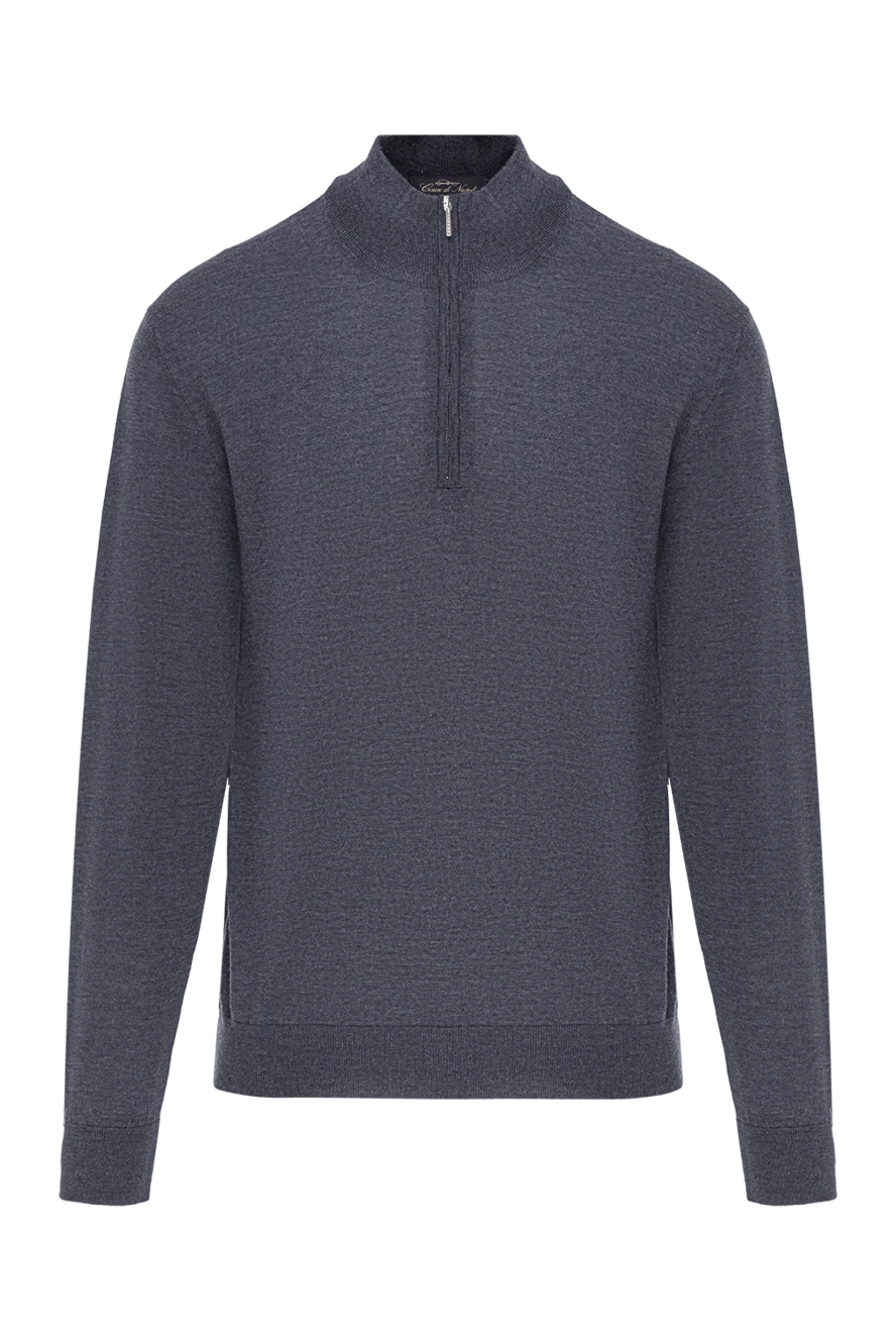Cesare di Napoli шерстяной джемпер тройер мужской тёмно-синий с застёжкой молнией 190439 - фото 1