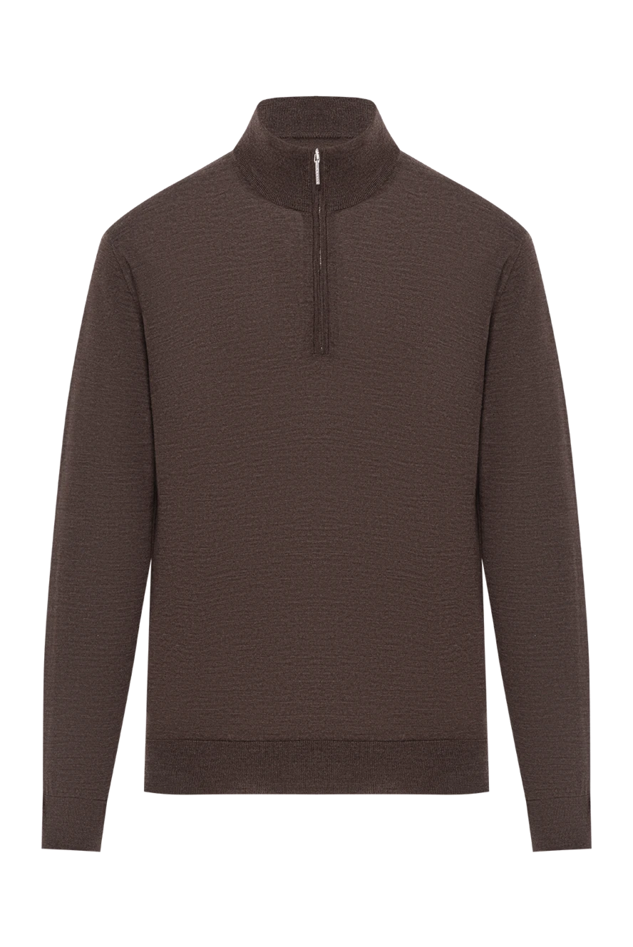 Cesare di Napoli мужской тройер шерстяной тёплый коричневый с молнией спереди
190443 - фото 1