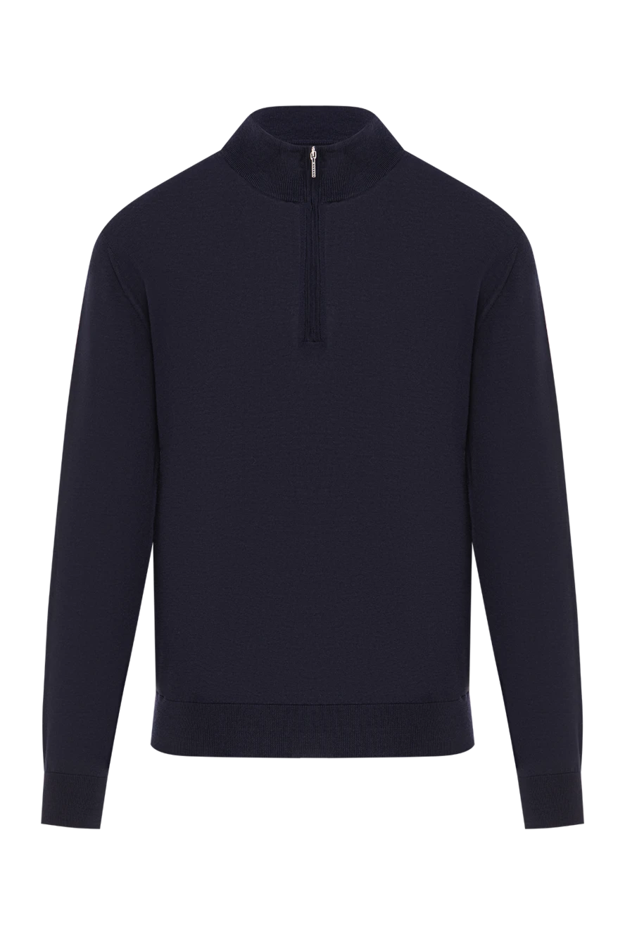 Cesare di Napoli шерстяной тройер мужской тёмно-синий с застёжкой-молнией до груди
190447 - фото 1