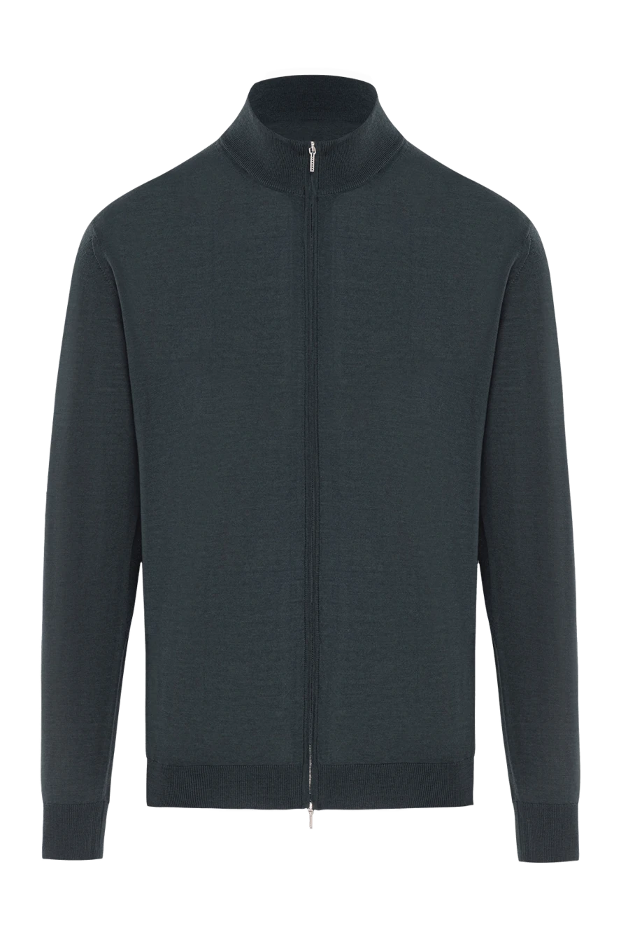 Cesare di Napoli green wool cardigan with zip in a laconic style
190448 - photo 1