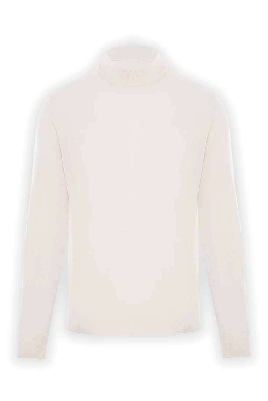 Cesare di Napoli шерстяной джемпер молочного оттенка с длинным рукавом 190459 - фото 1