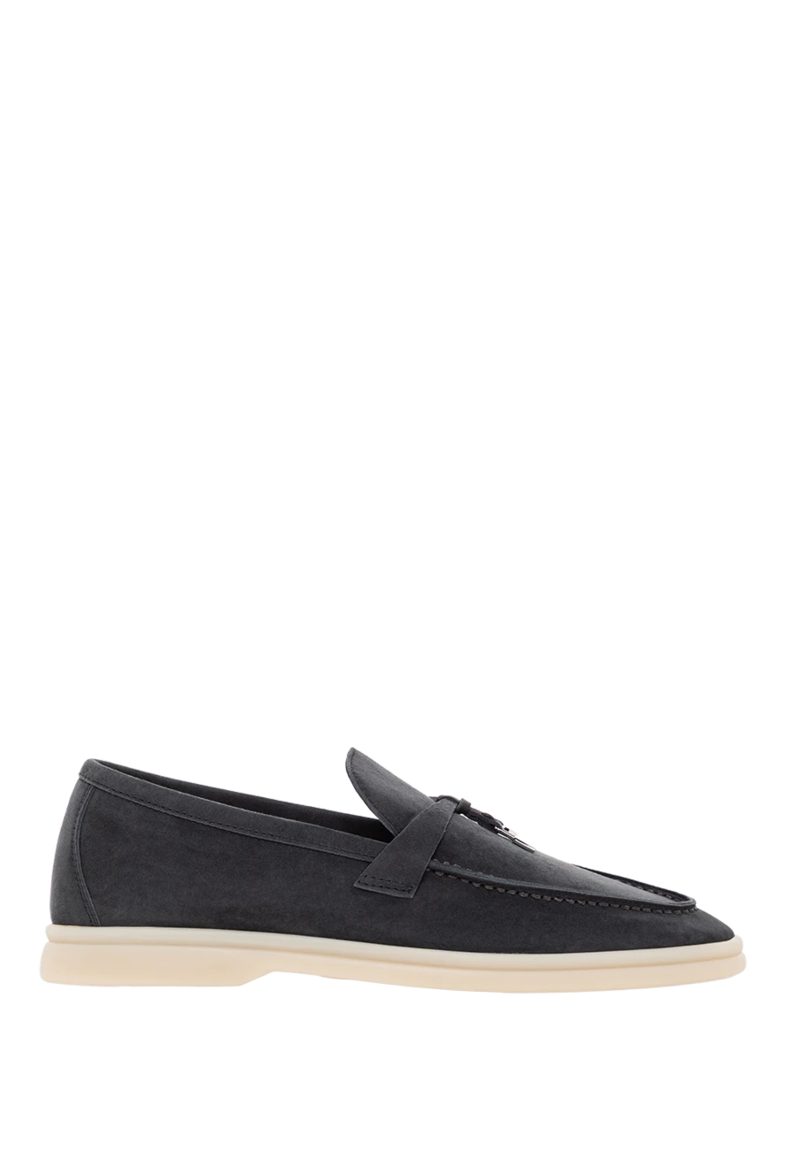 Loro Piana прогулочные лоферы summer charms из замши женские синие 190485 - фото 1