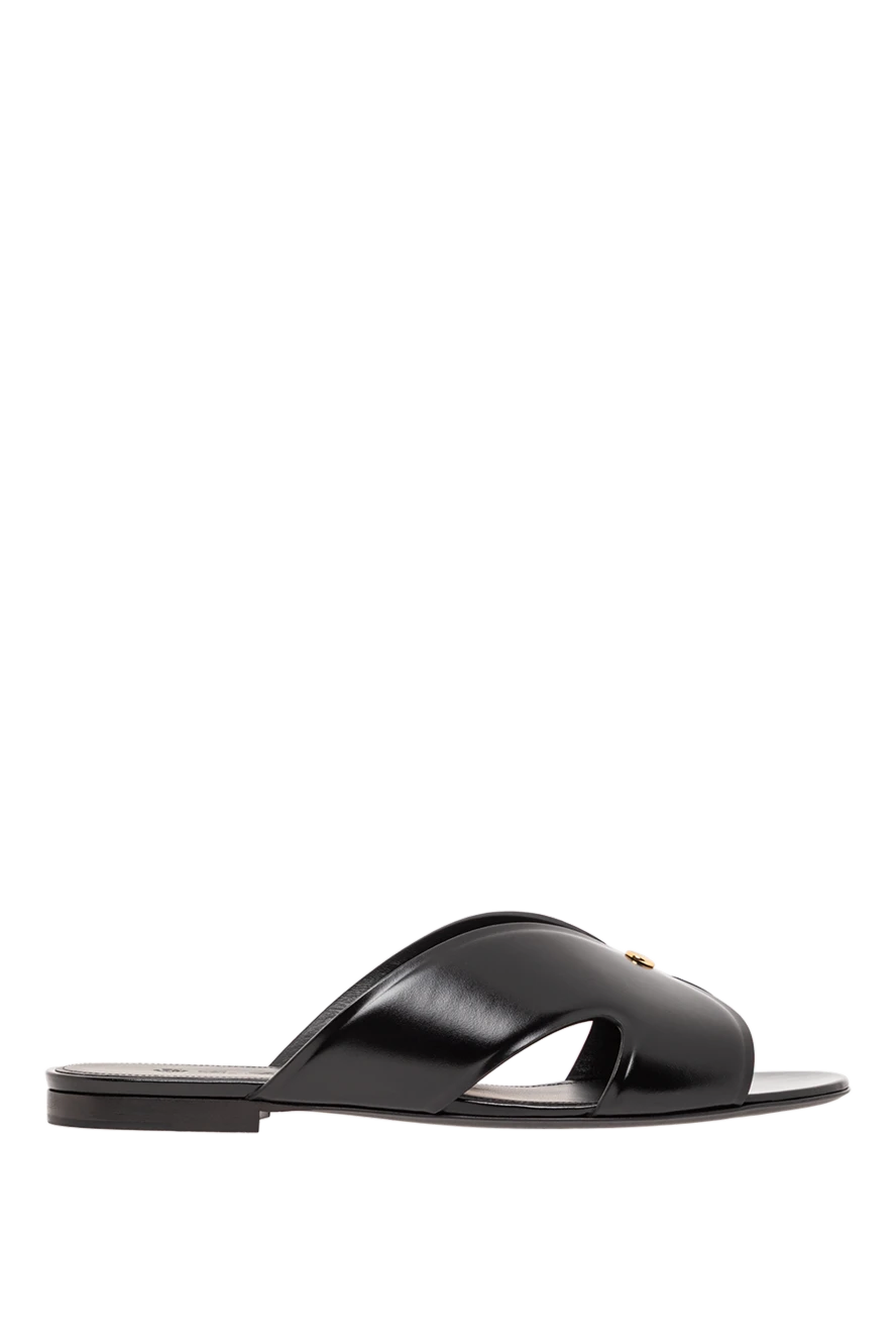 Loro Piana vera тәпішкелері жалпақ қара сәнді сандалдар 190491 - фото 1