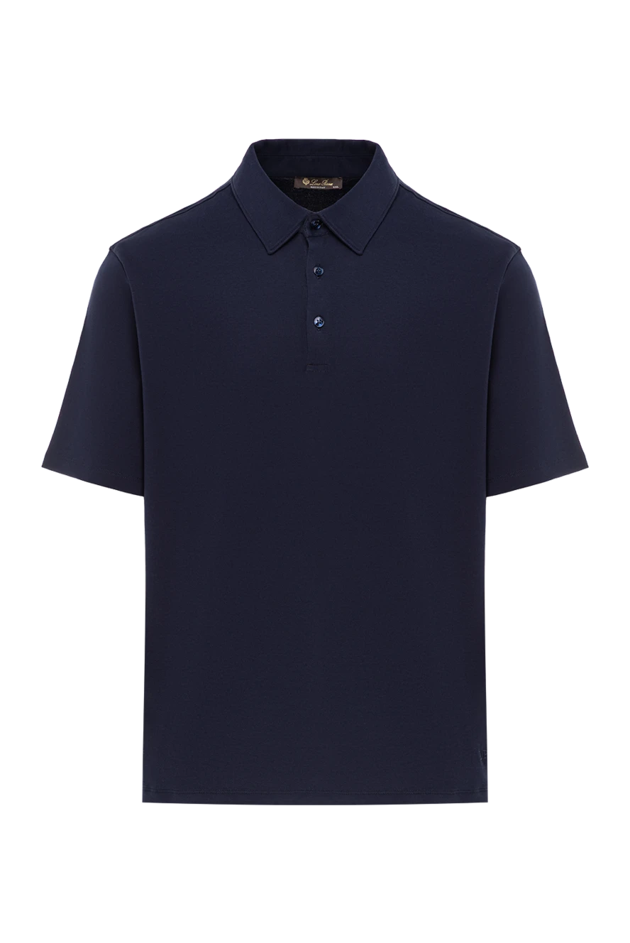 Loro Piana рубашка-поло tremezzo мужская синяя из изысканного трикотажа интерлок 190509 - фото 1