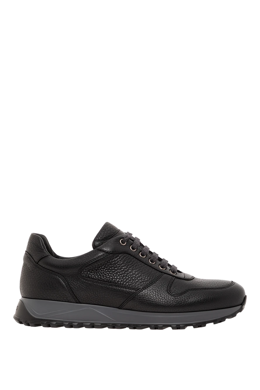 Doucal`s черные кроссовки из зернистой кожи с шнуровкой 190540 - фото 1