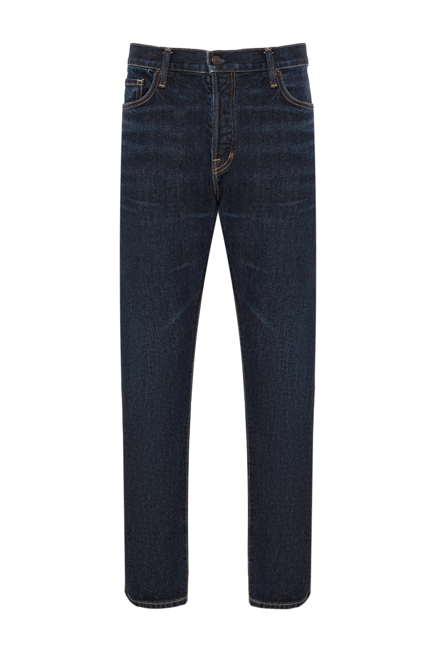 Tom Ford джинсы универсального силуэта в глубоких синих тонах с контрастной строчкой 190551 - фото 1