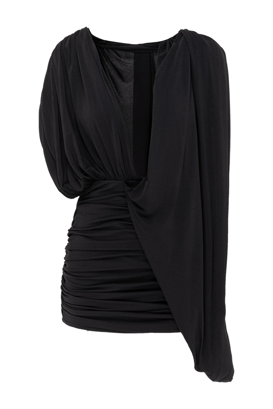 Magda Butrym платье мини черное с глубоким драпированным вырезом
190570 - фото 1