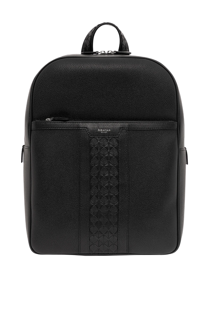 Serapian single zip backpack in black cachemire leather with mosaico trim
190571 - photo 1
