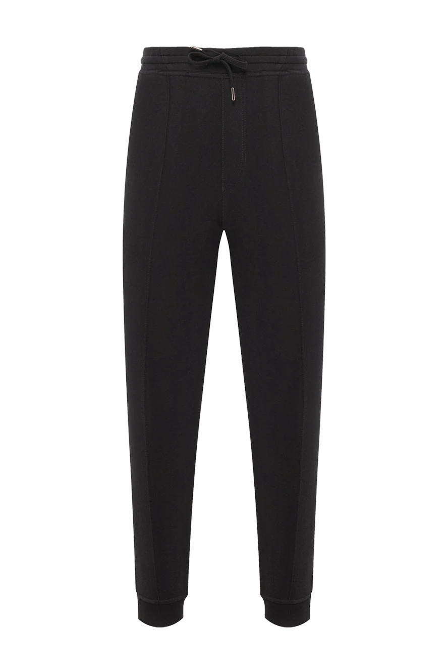 Brunello Cucinelli черные трикотажные брюки с мягкой фактурой и кулиской 190590 - фото 1