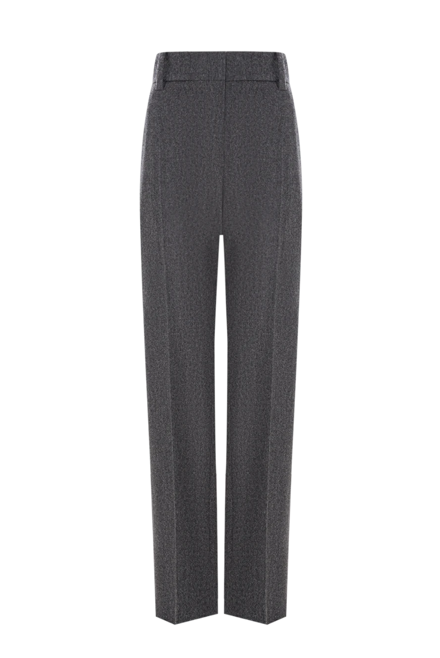 Brunello Cucinelli gray women's straight-leg wool trousers 190601 - photo 1
