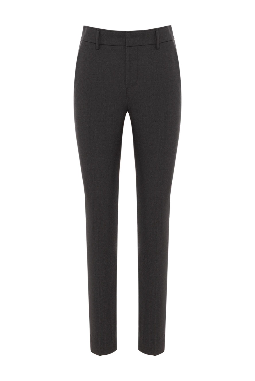 Brunello Cucinelli темно-серые офисные брюки с лаконичным дизайном 190602 - фото 1