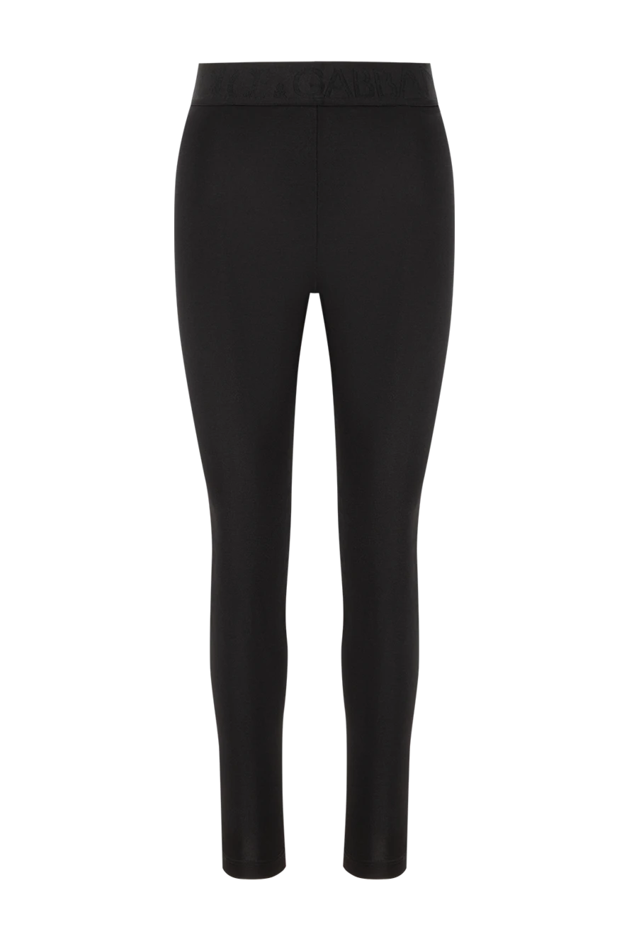 Dolce & Gabbana серпімді матадан тігілген әйелдердің қарапайым қара леггинстері 190632 - фото 1