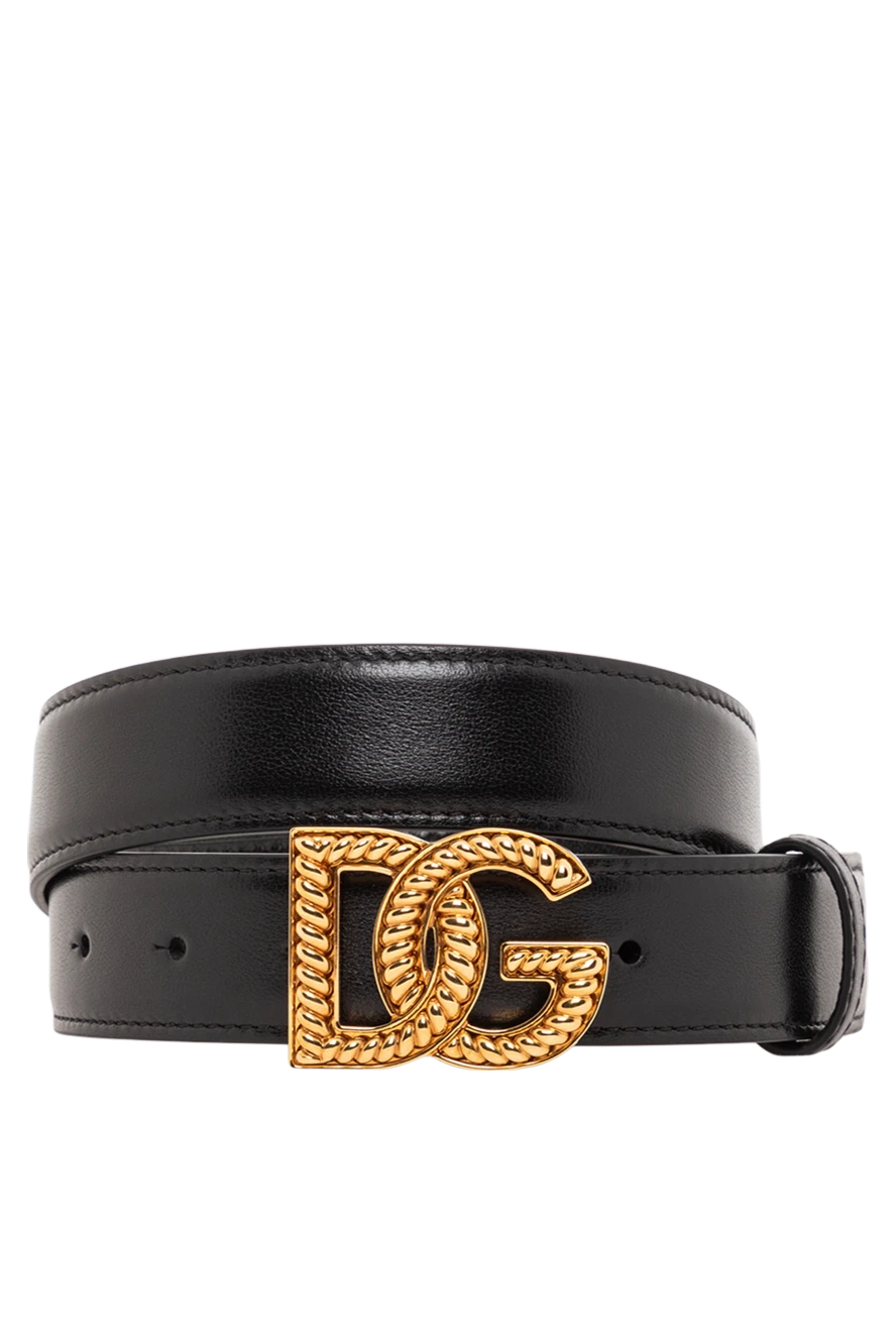 Dolce & Gabbana черный женский ремень из телячьей кожи с логотипом dg 190643 - фото 1