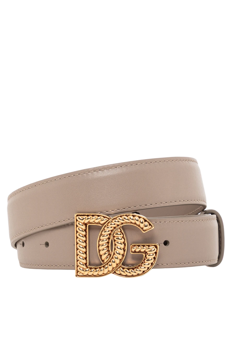 Dolce & Gabbana women's beige calfskin plonge belt with dg logo
190644 - photo 1
