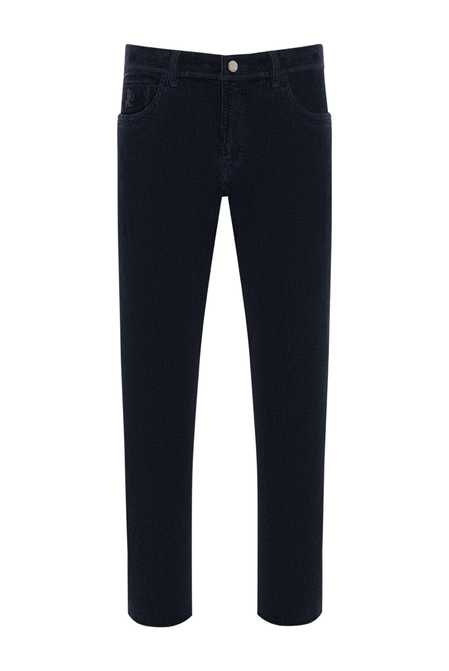 Scissor Scriptor брюки из вельвета темно-синие с патчем из кожи крокодила
190684 - фото 1