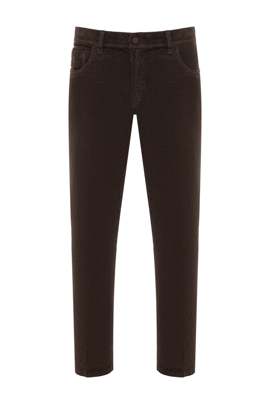 Scissor Scriptor брюки из вельвета коричневые с патчем из кожи крокодила
190685 - фото 1