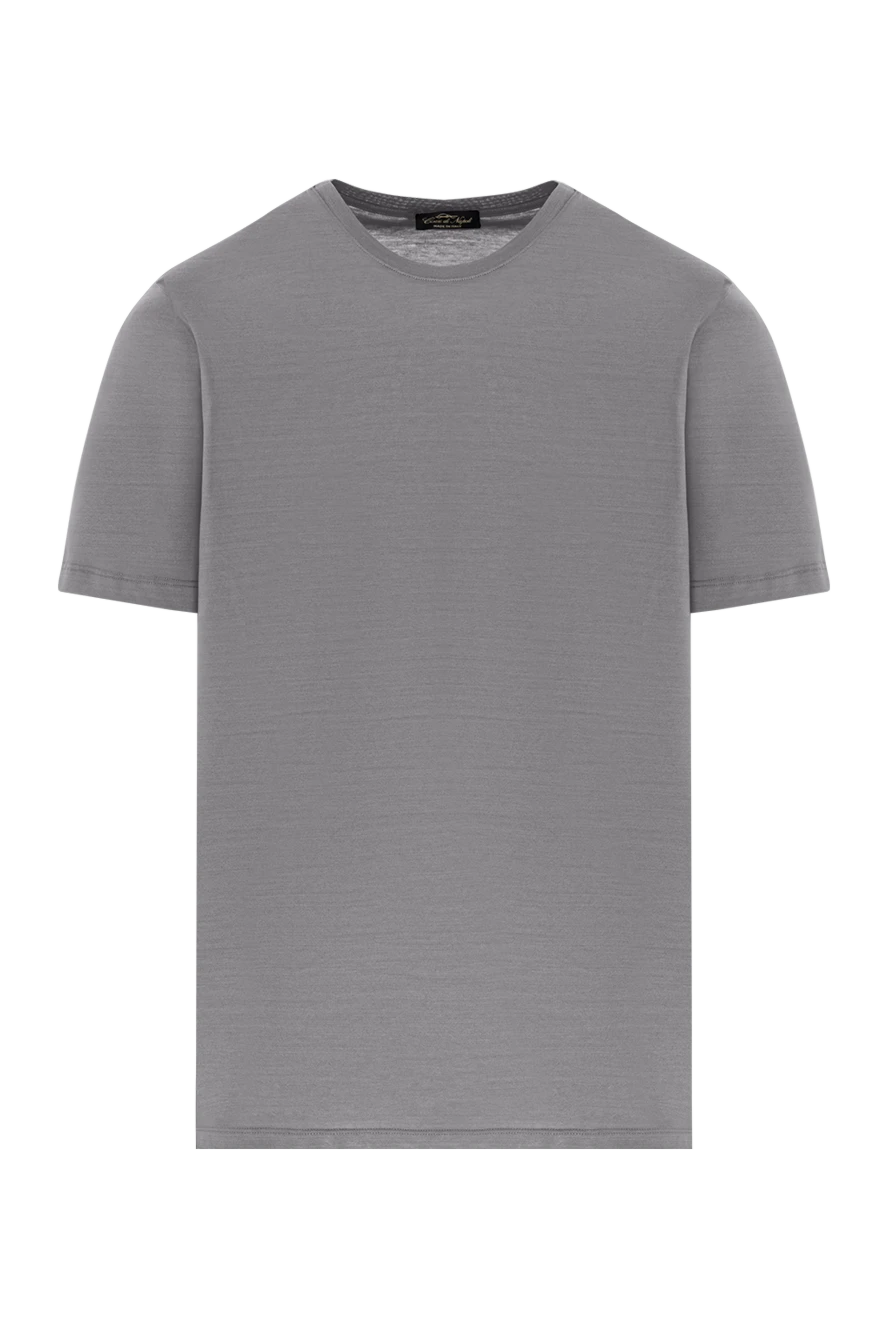Cesare di Napoli серая футболка минималистичного дизайна с коротким рукавом 190742 - фото 1