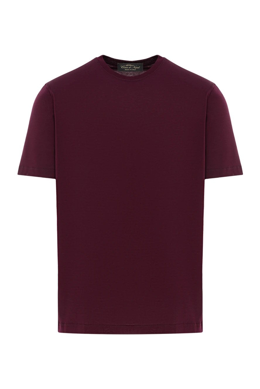 Cesare di Napoli men's plain burgundy cotton t-shirt 190745 - photo 1