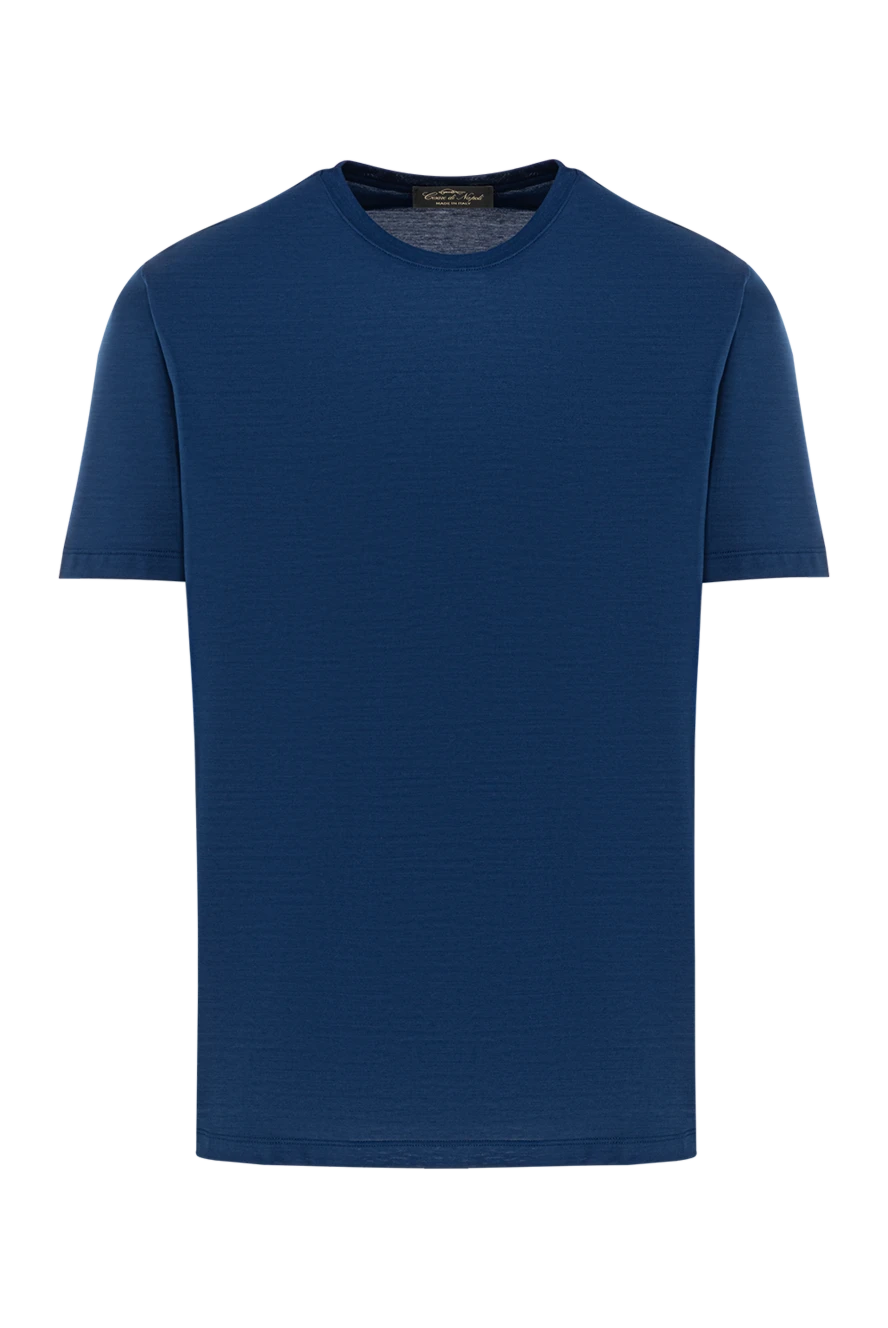 Cesare di Napoli футболка мужская хлопковая синяя базового кроя 190746 - фото 1