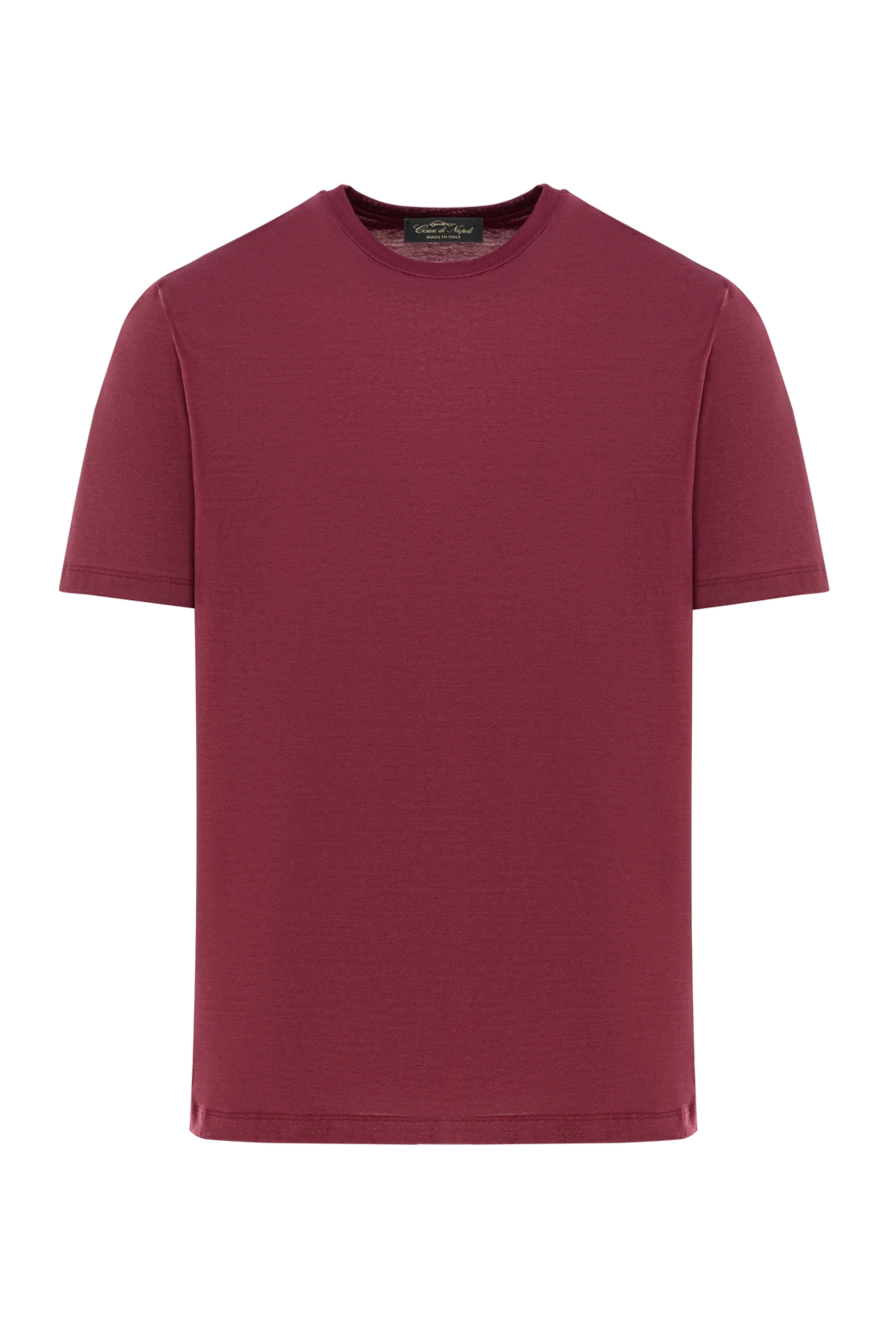 Cesare di Napoli men's cotton t-shirt in wine red 190750 - photo 1