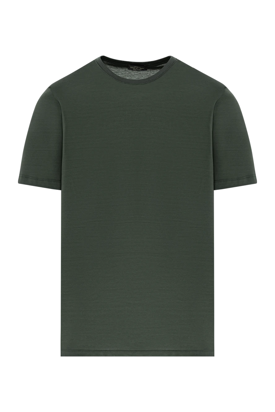 Cesare di Napoli күңгірт жасыл мақтадан жасалған жейде, мойынға арналған футболка
190754 - фото 1