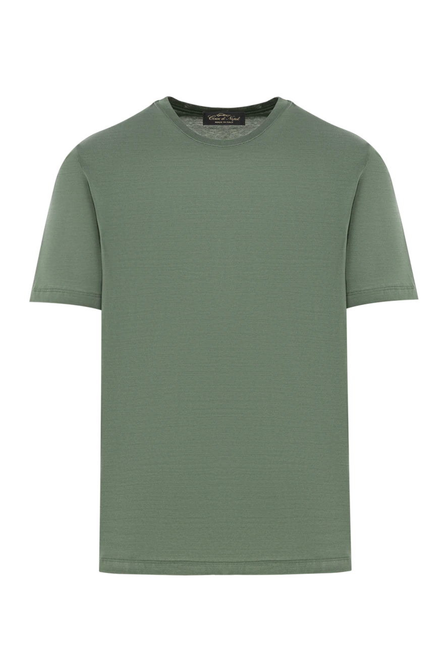 Cesare di Napoli футболка мужская хлопковая зелёного тона хаки 190756 - фото 1