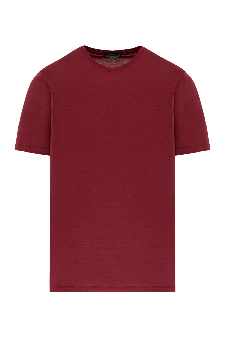 Cesare di Napoli men's cotton t-shirt, rich red, plain color 190759 - photo 1