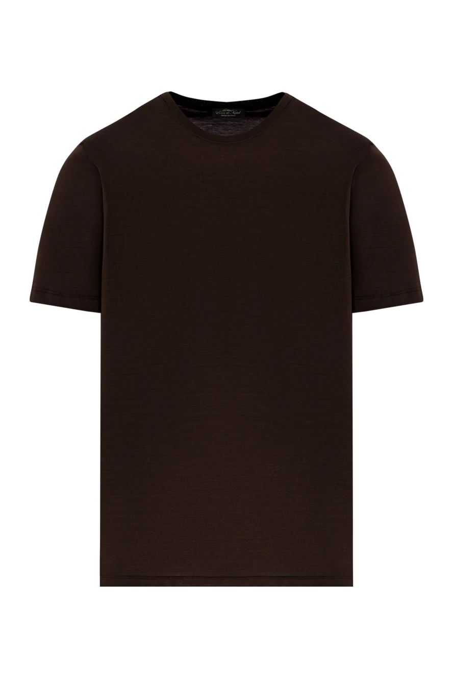 Cesare di Napoli men's brown cotton t-shirt with a satin sheen 190760 - photo 1