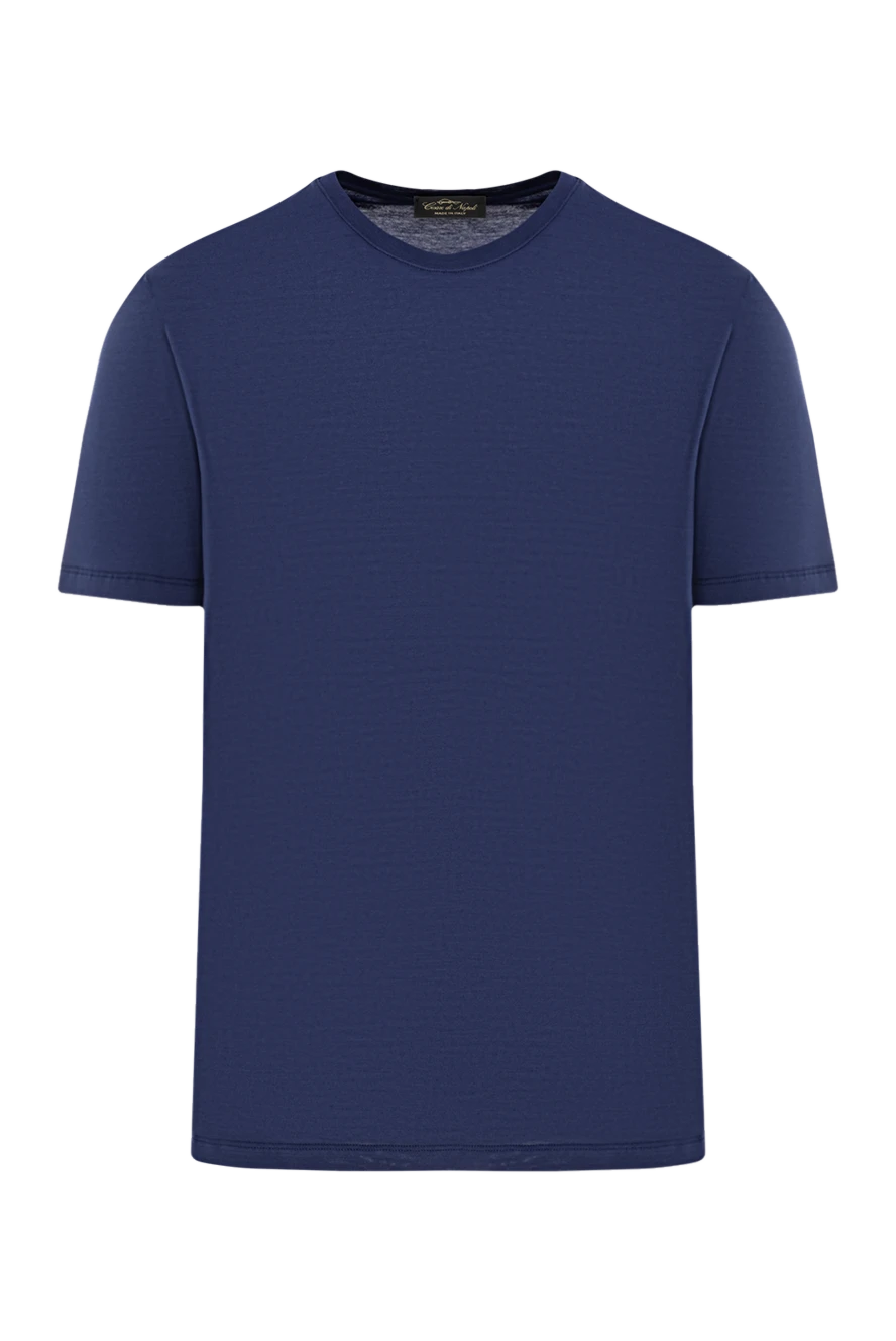 Cesare di Napoli men's basic cotton t-shirt in cobalt color 190764 - photo 1
